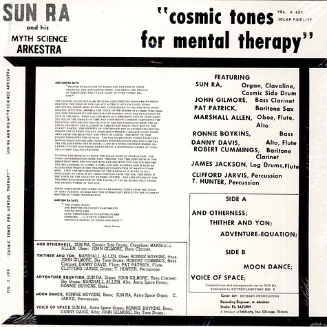 The Sun Ra Arkestra - Cosmic Tones For Mental Therapy