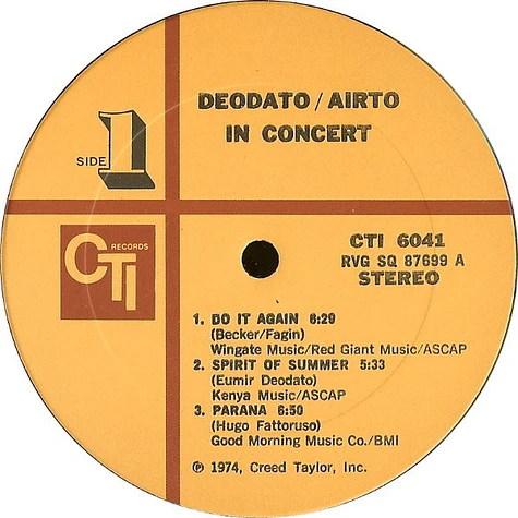 Eumir Deodato / Airto Moreira - In Concert