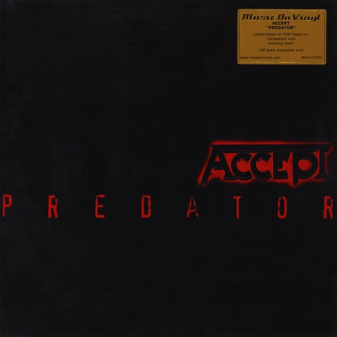 Accept - Predator Limited Numbered Clear Vinyl Edition