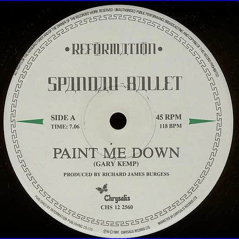 Spandau Ballet - Paint Me Down