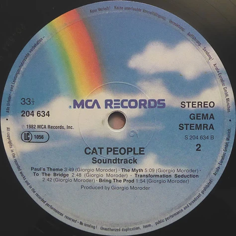 Giorgio Moroder - Cat People (Original Soundtrack)