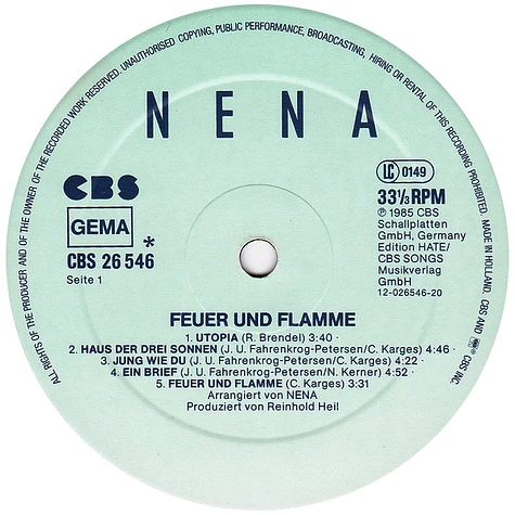 Nena - Feuer Und Flamme