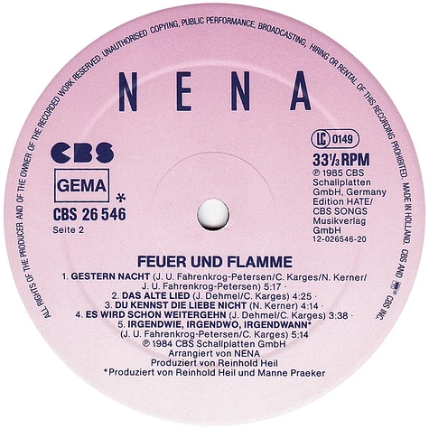 Nena - Feuer Und Flamme
