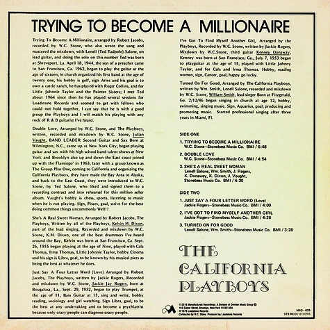The California Playboys - Trying To Become A Millionaire