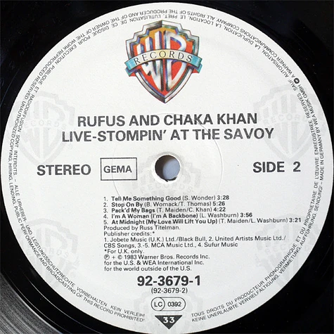 Rufus & Chaka Khan - Stompin' At The Savoy