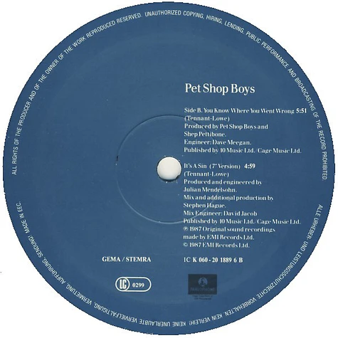 Pet Shop Boys - It's A Sin