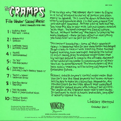 The Cramps - File Under Sacred Music - Early Singles 1978-1981