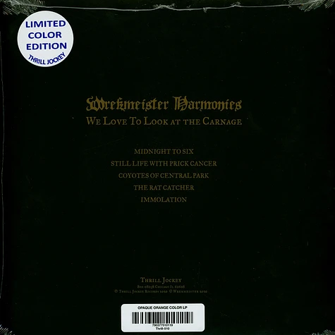 Wrekmeister Harmonies - We Love To Look At The Carnage Blood Orange Vinyl Edition
