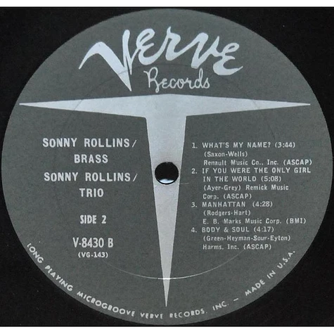 Sonny Rollins - Brass / Trio