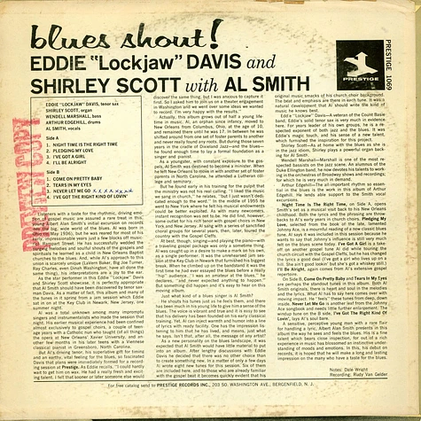 Eddie "Lockjaw" Davis And Shirley Scott With Al Smith - Blues Shout!