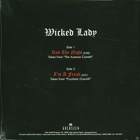 Wicked Lady - Run The Night / I'm A Freak