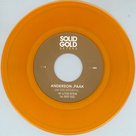 Anderson .Paak - Come Down Feat. Snoop Dogg (14tk & Teeko Refreak) Yellow Vinyl Edition