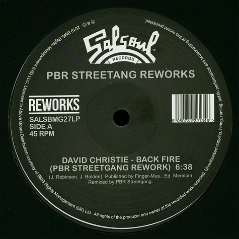 David Christie & The Destroyers - Back Fire / 'Lectric Love (PBR Streetgang Reworks)