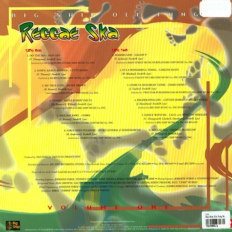 V.A. - Big Ship Ole Fung Reggae Ska Volume One