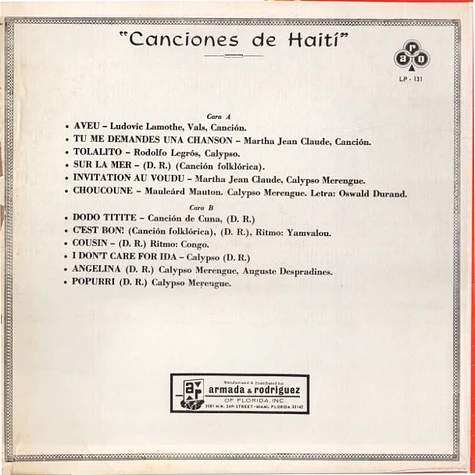 Martha Jean Claude - Songs Of Haiti