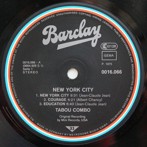 Tabou Combo - New York City - 8th Sacrement