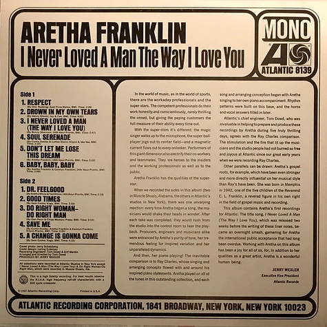 Aretha Franklin - I Never Loved A Man The Way I Love You