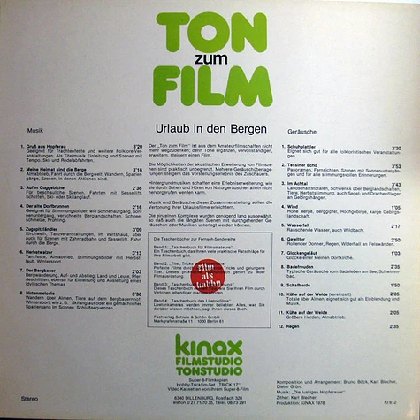 Die Lustigen Hopferauer / No Artist - Ton Zum Film - Musik Und Geräusche "Urlaub In Den Bergen"