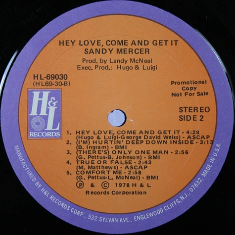Sandy Mercer - Hey Love, Come And Get It!