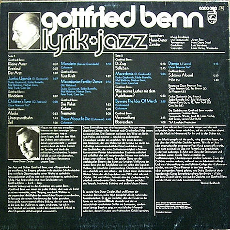 Gottfried Benn - Gottfried Benn - Lyrik + Jazz