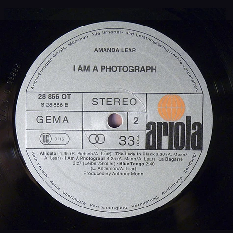 Amanda Lear - I Am A Photograph