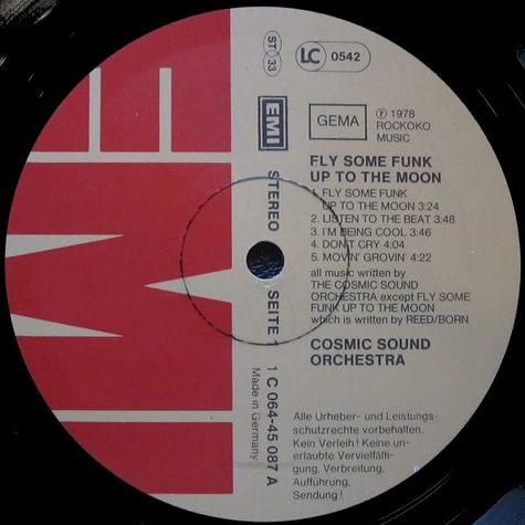 The Cosmic Sound Orchestra - Fly Some Funk Up To The Moon