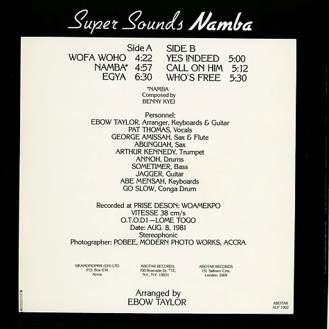 Super Sounds - Namba