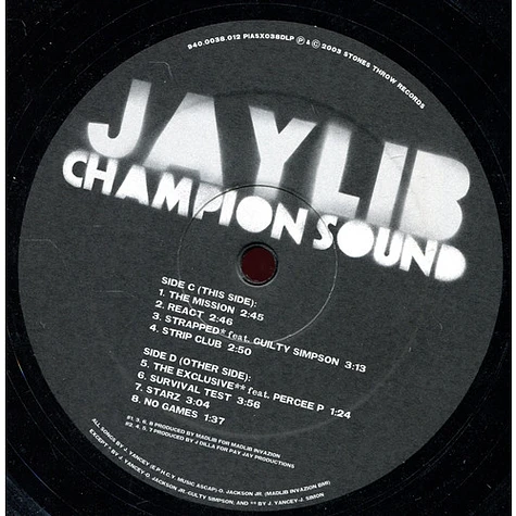 Jaylib (J Dilla & Madlib) - Champion Sound