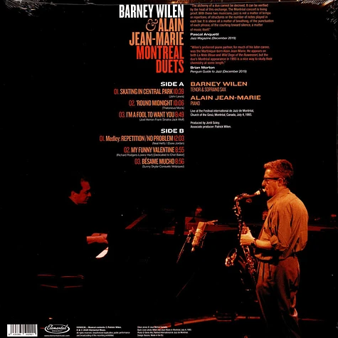 Barney Wilen / Alain Jean-Marie - Montreal Duets