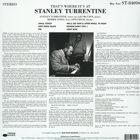 Stanley Turrentine - That's Where It's At Tone Poet Vinyl Edition