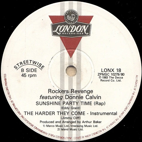 Rockers Revenge Featuring Donnie Calvin - The Harder They Come