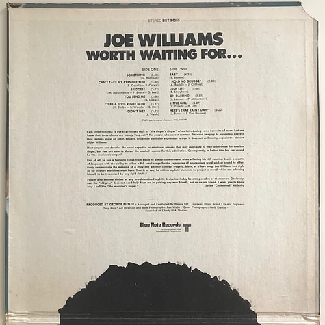 Joe Williams - Worth Waiting For...