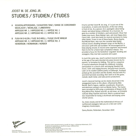 Joost M. De Jong Jr. - Studies / Studien / Etudes