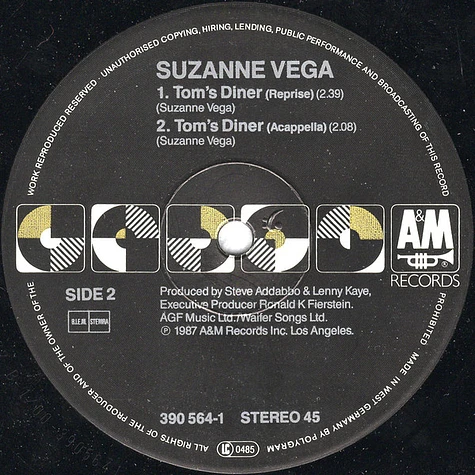 DNA Featuring Suzanne Vega - Tom's Diner