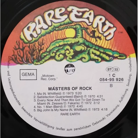 Rare Earth - Masters Of Rock Vol. 10