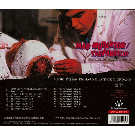 Jean Richard, Patrick Giordano - OST Mad Mutilator / Trepanator