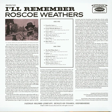 Roscoe Weathers - I'll Remember