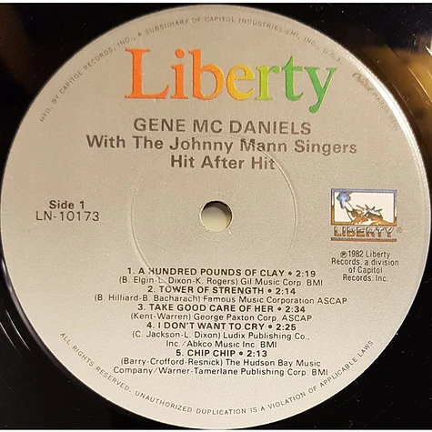 Eugene McDaniels, The Johnny Mann Singers - Hit After Hit