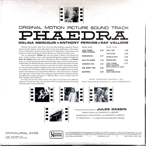 Mikis Theodorakis - Original Motion Picture Soundtrack - Phaedra