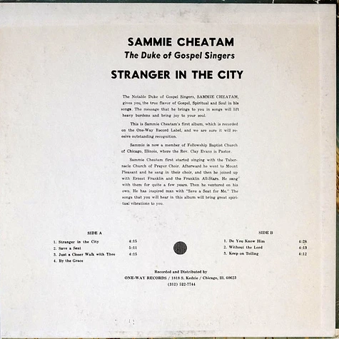 Brother Samuel Cheatham - Stranger In The City