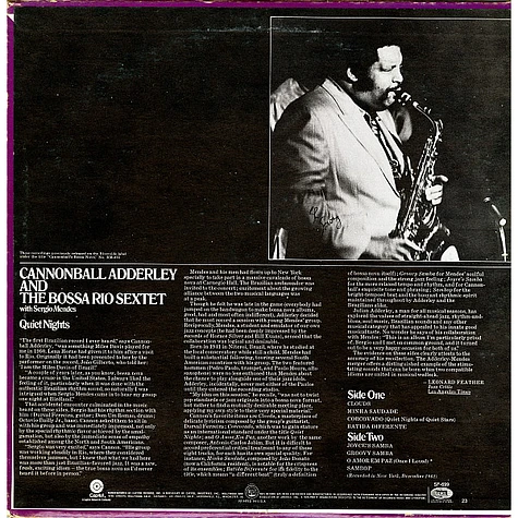 Cannonball Adderley And Bossa Rio With Sergio Mendes - Quiet Nights