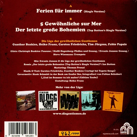 Die Liga Der Gewöhnlichen Gentlemen - Ferien Für Immer Black Vinyl Edition