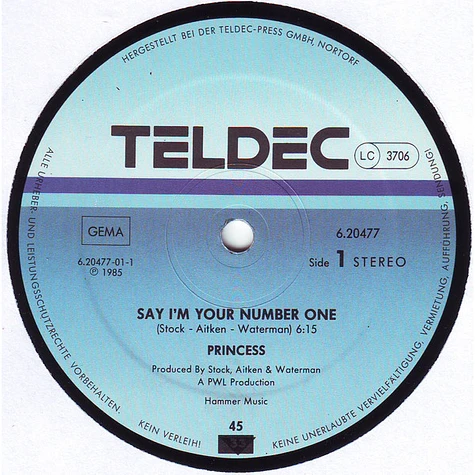 Princess - Say I'm Your No. 1