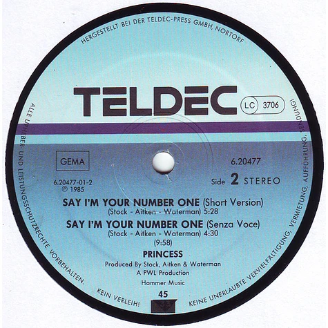 Princess - Say I'm Your No. 1