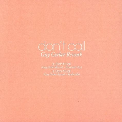 Desire - Don't Call Guy Gerber Rework Pink Vinyl Edition