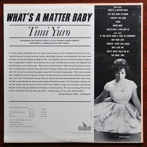 Timi Yuro - What's A Matter Baby