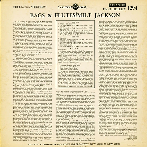 Milt Jackson - Bags & Flutes