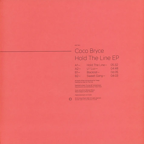 Coco Bryce - Hold The Line EP Pink Marbled Vinyl