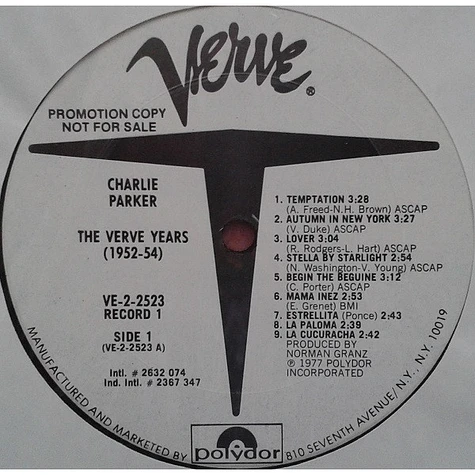Charlie Parker - The Verve Years (1952-54)
