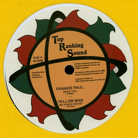 Frankie Paul, Yellow Man / Philip Burrell Prodn. - Rock You, No Touch Yah So / Version